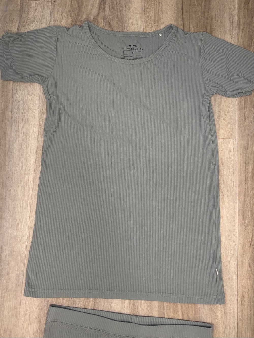 Little Sleepies ribbed short sleeve tee — light blue